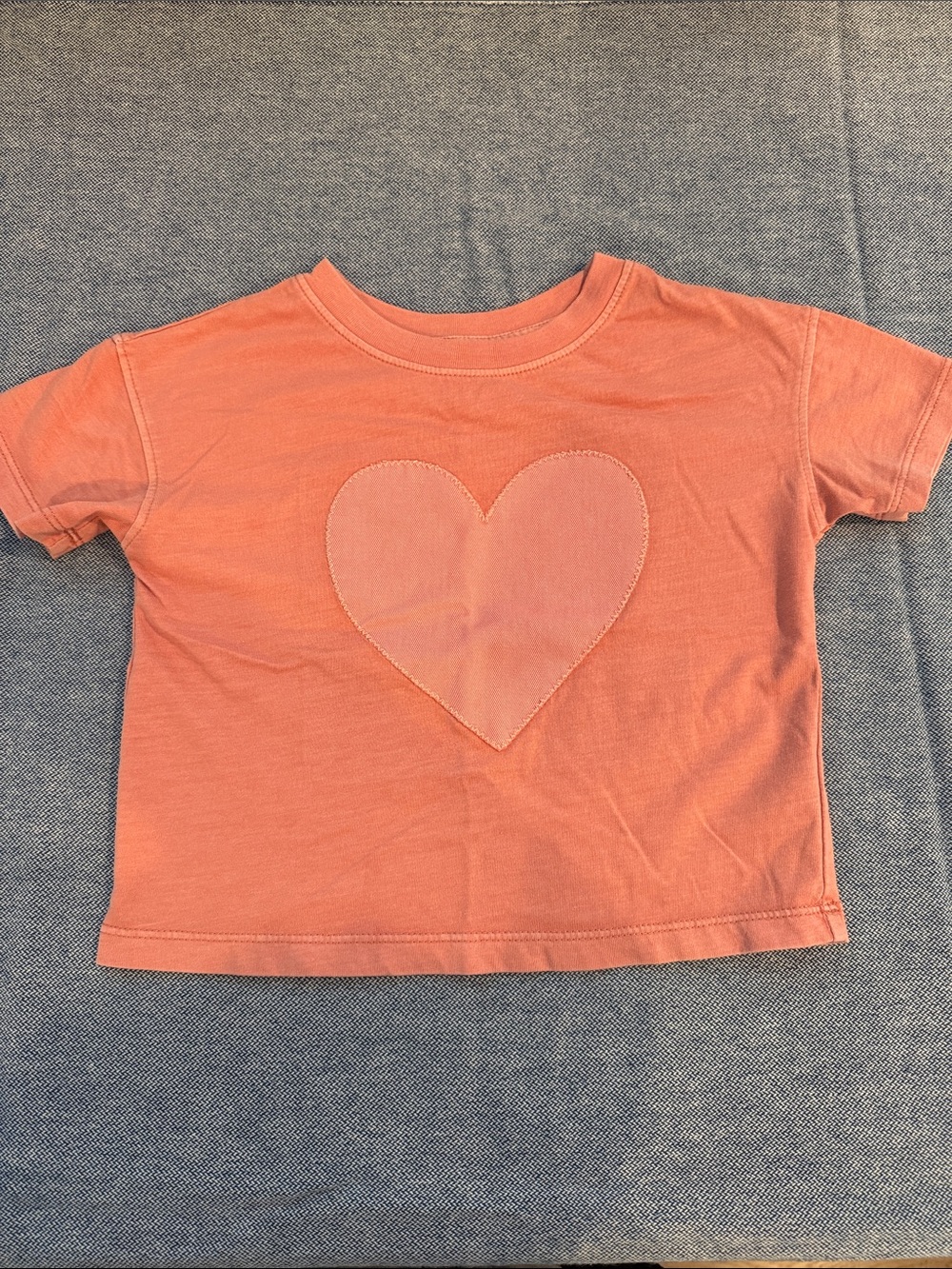 Cat & Jack Coral Short-Sleeve Tee with Heart Applique